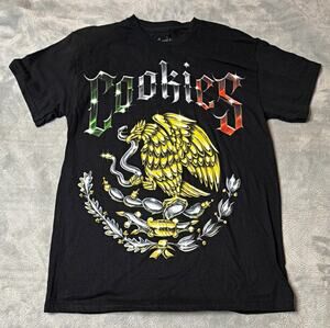 Cookies Men's Black Graphic Logo Eagle T-Shirt Short Sleeve Crew Neck